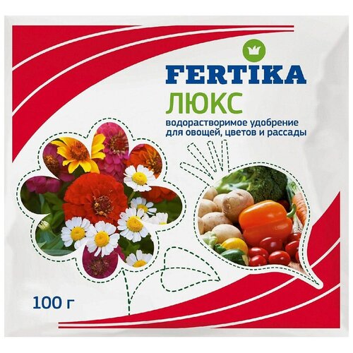 Удобрение FERTIKA Люкс для овощей, цветов и рассады, 0.1 л, 100 г, 1