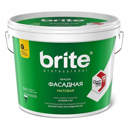 Краска акриловая brite Professional фасадная влагостойкая ма