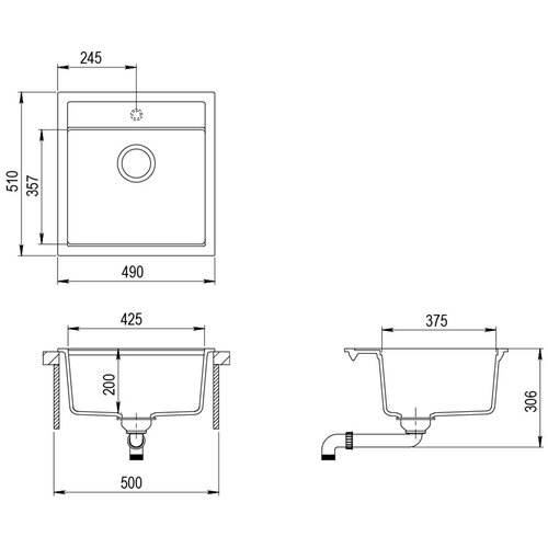 Кухонная мойка AquaSanita Tesa SQT 100 W 710