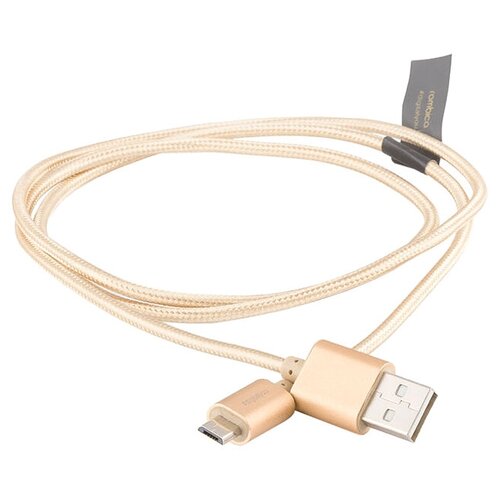 Кабель Rombica Twist Gold USB - micro Usb, текстиль/алюминий