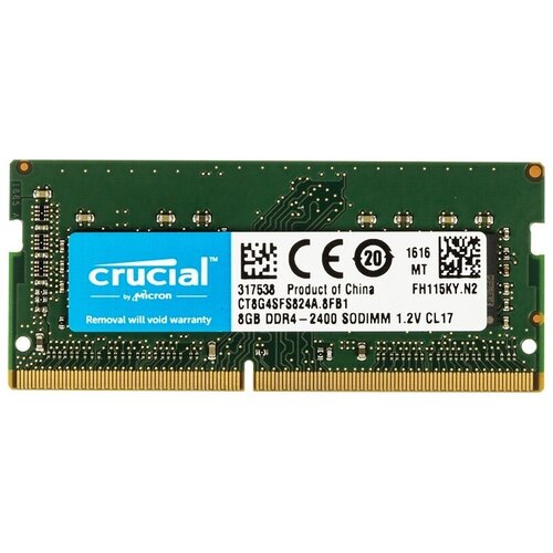 Оперативная память Crucial 8 ГБ DDR4 2400 МГц SODIMM CL17 CT