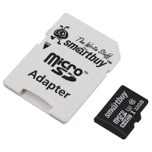 Карта памяти SmartBuy microSDHC Class 10, UHS-I U3, R/W 90/70 МБ/с, адаптер на