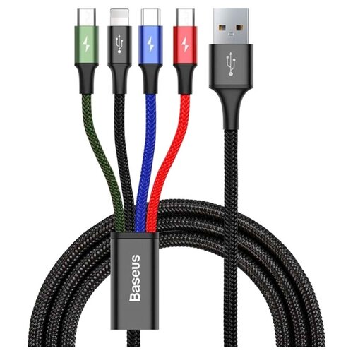 Кабель USB - 2xmicro USB+Lightning+USB Type-C 1.2м Baseus Fa