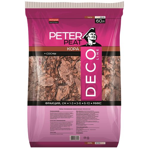 Кора сосновая PETER PEAT Deco Line фракция 30-60 мм 60 л.