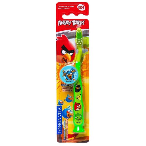 Зубная щетка Longa Vita Angry Birds АВ-1 5+, розовый