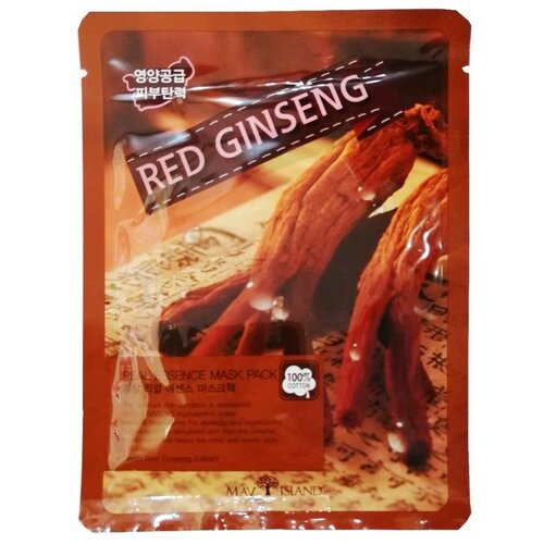 MAY ISLAND тканевая маска Real Essence Red Ginseng с экстрактом корня красного