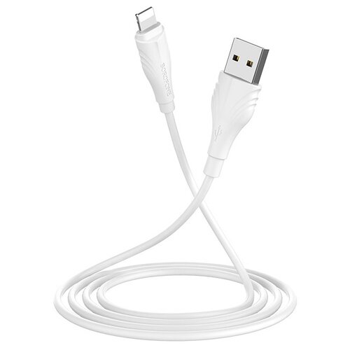 Кабель Borofone BX18 Optimal, USB - Lightning, 2А, 1 м, ПВХ,