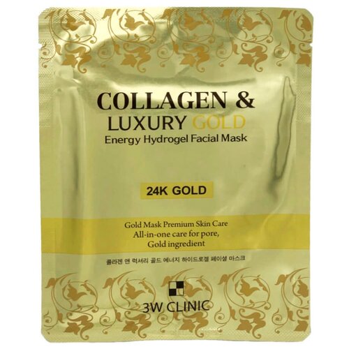 3W Clinic гидрогелевая маска Collagen & Luxury Gold с коллагеном и золотом, 30