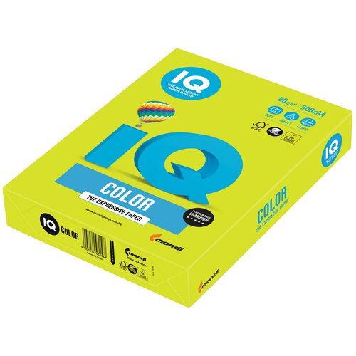 Бумага и пленка  Беру Бумага IQ Color A4 80 г/м² 500 лист., зеленый неон NEOGN