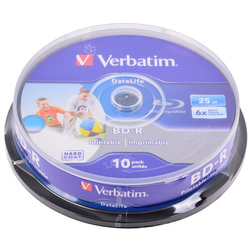 Диск BD-R Verbatim 25Gb 6x Wide Inkjet Printable, 10 шт.