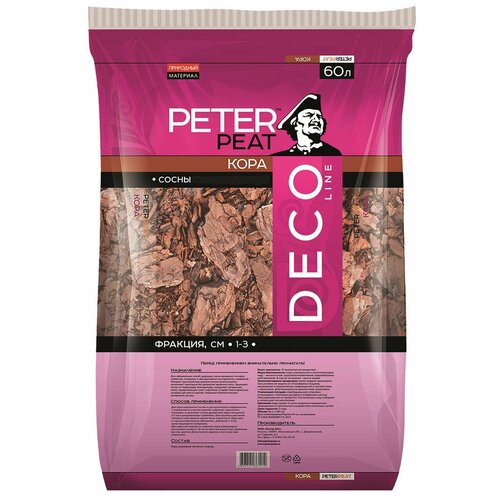 Кора сосновая PETER PEAT Deco Line фракция 10-30 мм, 60