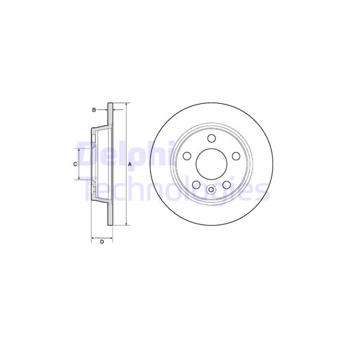 Комплект тормозных дисков задний DELPHI BG3026 для Ford Galaxy, Volkswagen