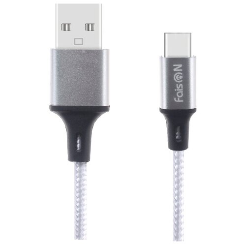 Кабель USB - Type-C FaisON HX14 ALUM, 1.0м, круглый, 2.1A, т