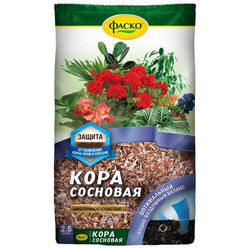 Кора сосновая Фаско Цветочное счастье, 2.5