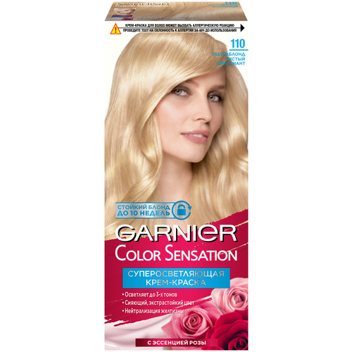 GARNIER Color Sensation стойкая крем-краска для волос, 110 ультраблонд чистый бриллиант, 110