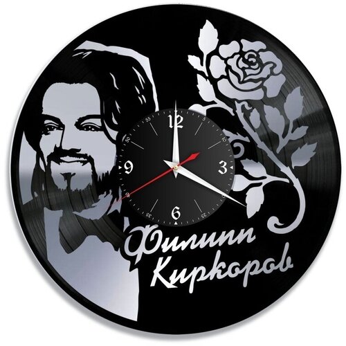 Интерьерные настенные часы из винила Киркоров кварцевые с пл