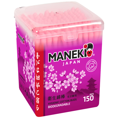 Ватные палочки и диски  Яндекс Маркет Ватные палочки Maneki Sakura с розовым бумажным стиком (CB944), розовый, 150