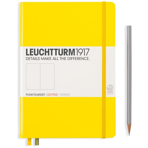  Записная книжка Leuchtturm A5 (в точку), лимонная