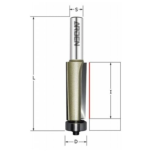 Фреза обгонная (нижн. подш.) Z=2 D=12.7x25.4x70 S=8 ARDEN 15