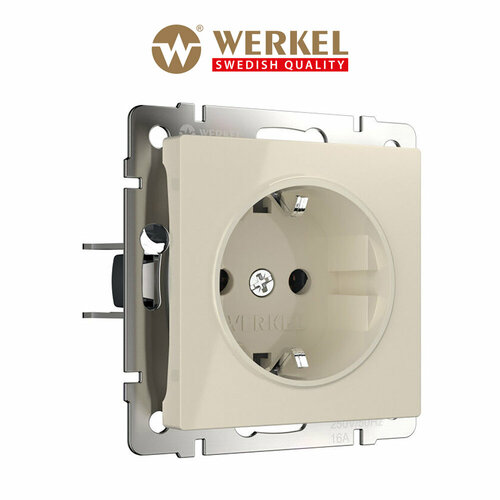 Розетка с заземлением Werkel W1171003 слоновая кость IP20