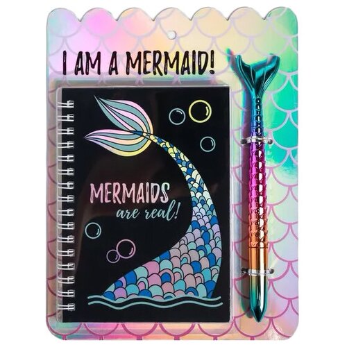 Ежедневник голография и ручка I AM A MERMAID, 40 листов 45