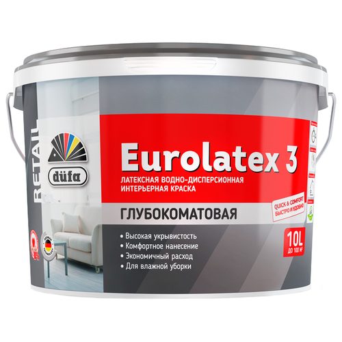 Краска латексная Dufa Retail Eurolatex 3 глубокоматовая белы