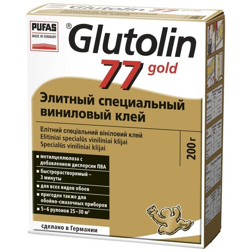 Клей для обоев  Яндекс Маркет Клей Пуфас Glutolin 77 Gold элитный специальный виниловый 20