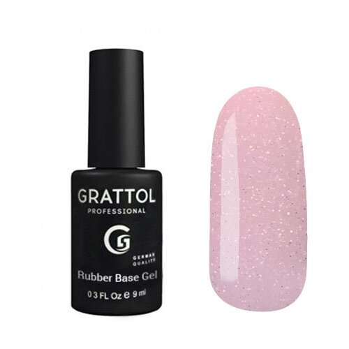 Grattol базовое покрытие Rubber Base Gel Glitter, 9 мл, 7
