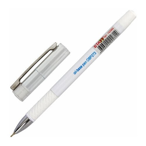 Ручка шариковая масляная с грипом STAFF Chrome, синяя, кор