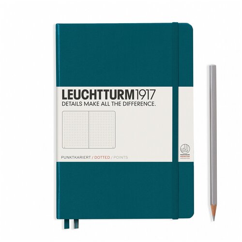  Записная книжка Leuchtturm A5 (в точку), тихоокеанский зелен