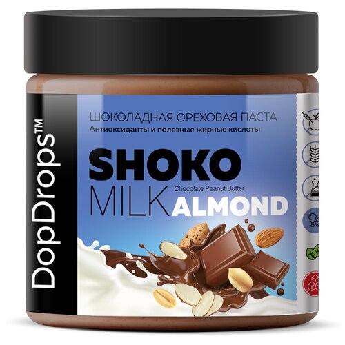 Паста Шоколадная Ореховая DopDrops SHOKO MILK арахисовая с ш