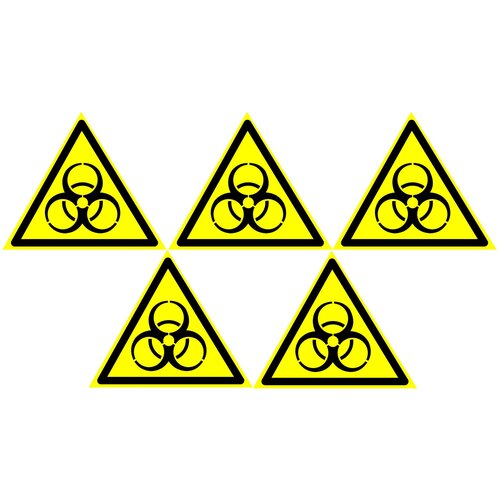 Предупреждающие знаки. Наклейка W 16 Осторожно Биологическая опасность Размер