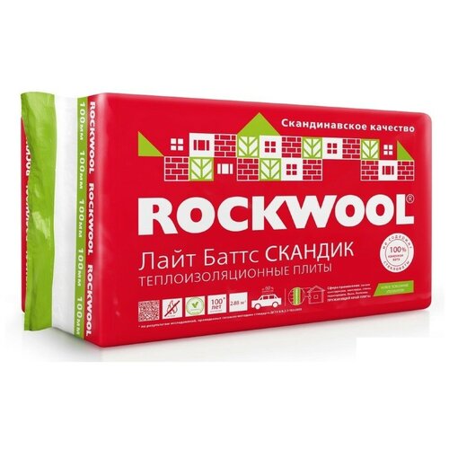 Минеральная вата  Яндекс Маркет Rockwool Лайт Баттс Скандик 800х600х100 мм