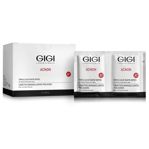 Влажные салфетки GIGI (ДжиДжи) Acnon Triple acid rapid wipes / Влажные очищаю