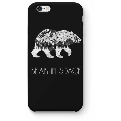 Чехол для iPhone 8/SE 2020 Bear in space, черный