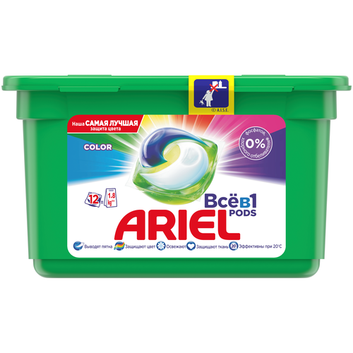  Капсулы для стирки ARIEL Автомат Color, 12 капсул