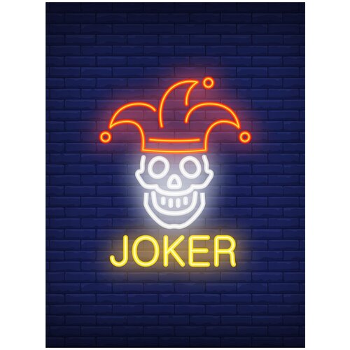 Постер / Плакат / Картина Neon Joker 50х70 см в