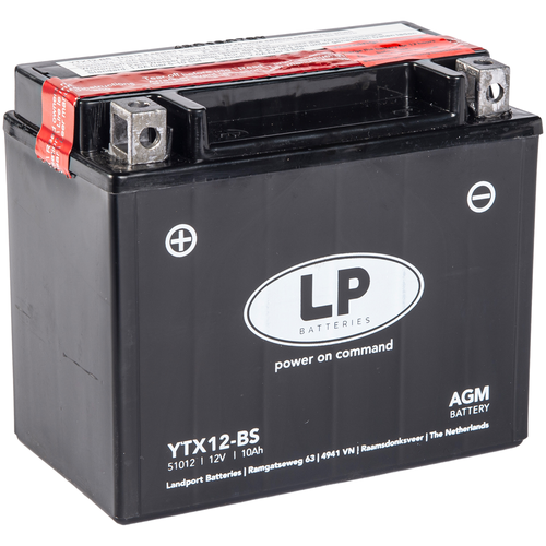 Аккумулятор Landport YTX12-BS, 12V, AGM