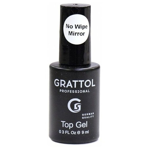 База и верхнее покрытие  Беру Grattol Верхнее покрытие No Wipe Top Gel, 9 мл, прозрачный