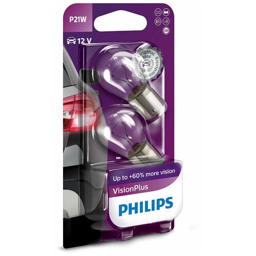 Лампы P21w 12v 21w Ba15s Visionplus (Блистер, 2шт) Philips а