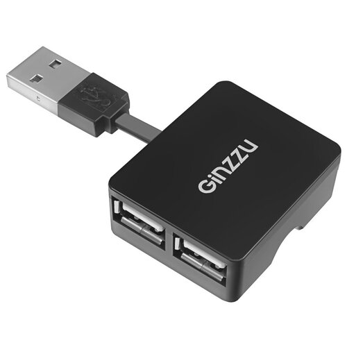 USB-концентратор  Ginzzu GR-414UB, разъемов: 4, 4.5 см,