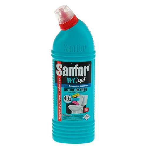 Sanfor гель для унитаза Active Oxygen Ледниковая свежесть, 0.75 л
