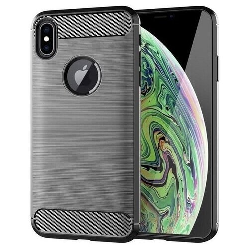 Чехол для iPhone XS Max цвет Gray (серый), серия Carbon от C