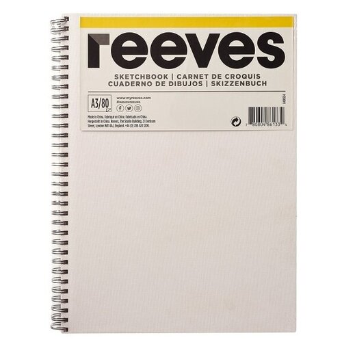 Блокнот Reeves Sketchbook, 80 листов А4, 120 г/м.кв, спираль