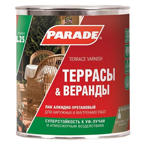   Яндекс Маркет Лак алкидно-уретановый PARADE L25 Террасы & Веранды полумато