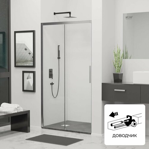 Душевая дверь RGW 200х195 см LE-12 Хром, Прозрачное, 6 мм Easy Clean