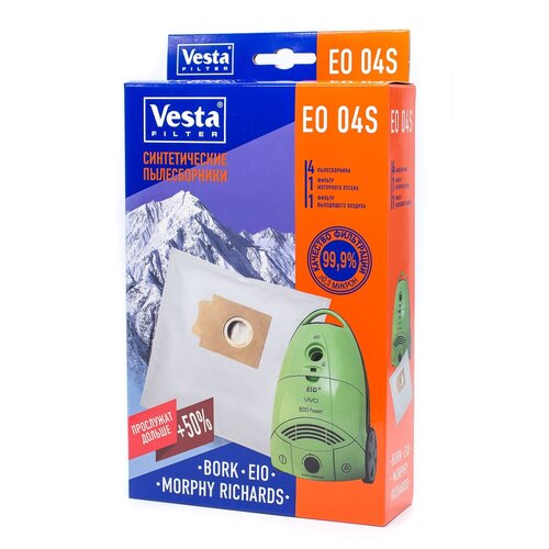 Аксессуары для пылесосов  Беру Vesta filter Синтетические пылесборники EO 04S 4 шт.