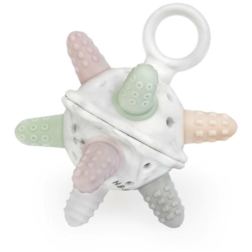  Прорезыватель-погремушка Happy Baby Silicone teether 20028 серый