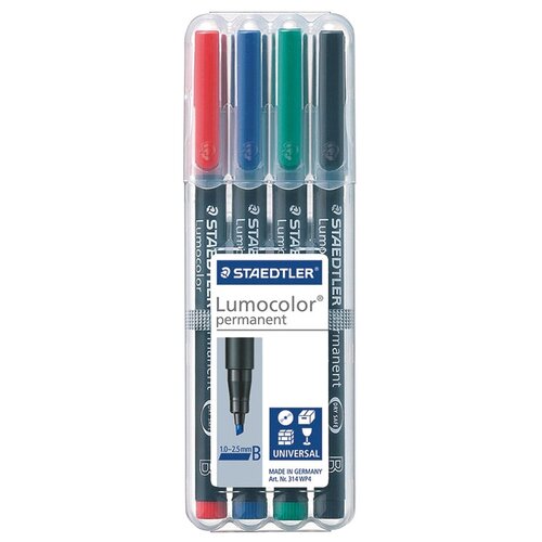 Staedtler Набор перманентных маркеров Lumocolor, 4 шт (314 WP4)