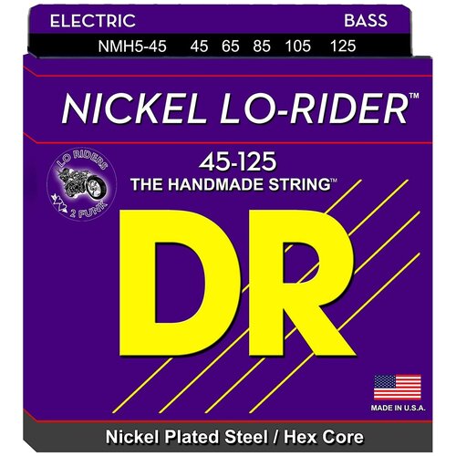 Струны для 5-ти струнных бас гитар DR String NMH5-45 NICKEL 